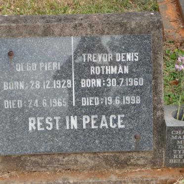 PIERI Olgo 1928-1965 :: ROTHMAN Trevor Denis 1960-1998