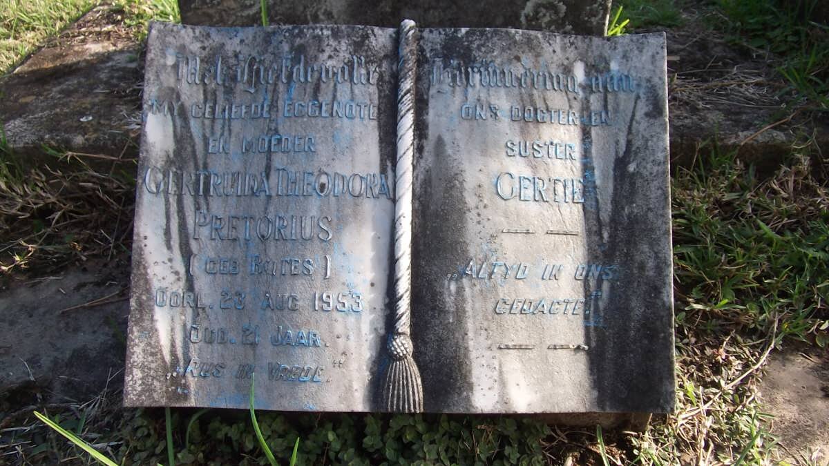 PRETORIUS Gertruida Theodora nee BOTES -1953 :: PRETORIUS Gertie