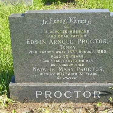PROCTOR Edwin Arnold -1965 &amp; Natalie Mary -1977