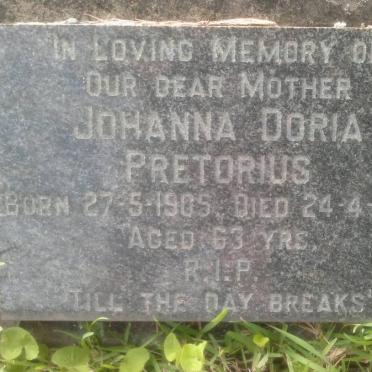 PRETORIUS Johanna Doria 1905-1969