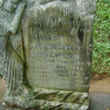 PRETORIUS Elizabeth Margaretha Christina formerly ADAMS nee ROSCHERR 1931-2009 :: ROSCHERR Janetta Georgina 1934-1946