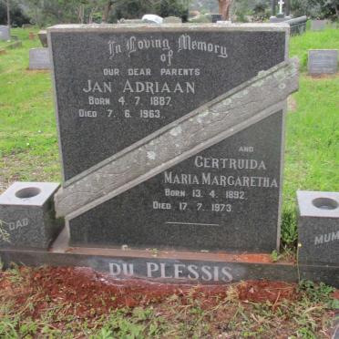 PLESSIS Jan Adriaan, du 1887-1963 &amp; Gertruida Maria Margaretha 1892-1973
