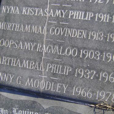 PHILIP Nyna Kistasamy 1911-1961 :: PHILIP Sarthambal 1937-1969