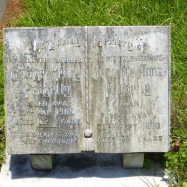 PEAGELLY George Henry -1965  &amp; Jeanette Anna -1980