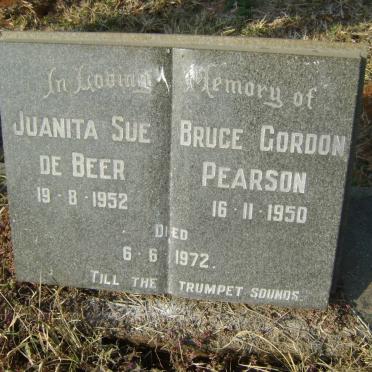 PEARSON Bruce Gordon 1950-1972 :: de BEER Juanita Sue 1952-1972