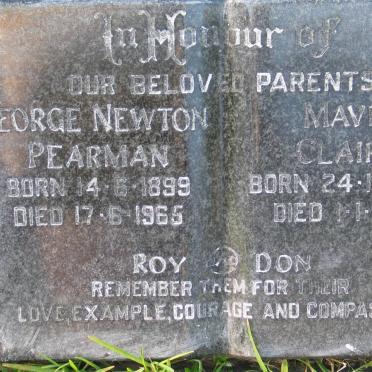 PEARMAN George Newton 1899-1965 &amp; Mavis Claire 1909-1965