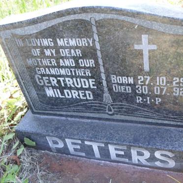 PETERS Gertrude Mildred 1929-1992