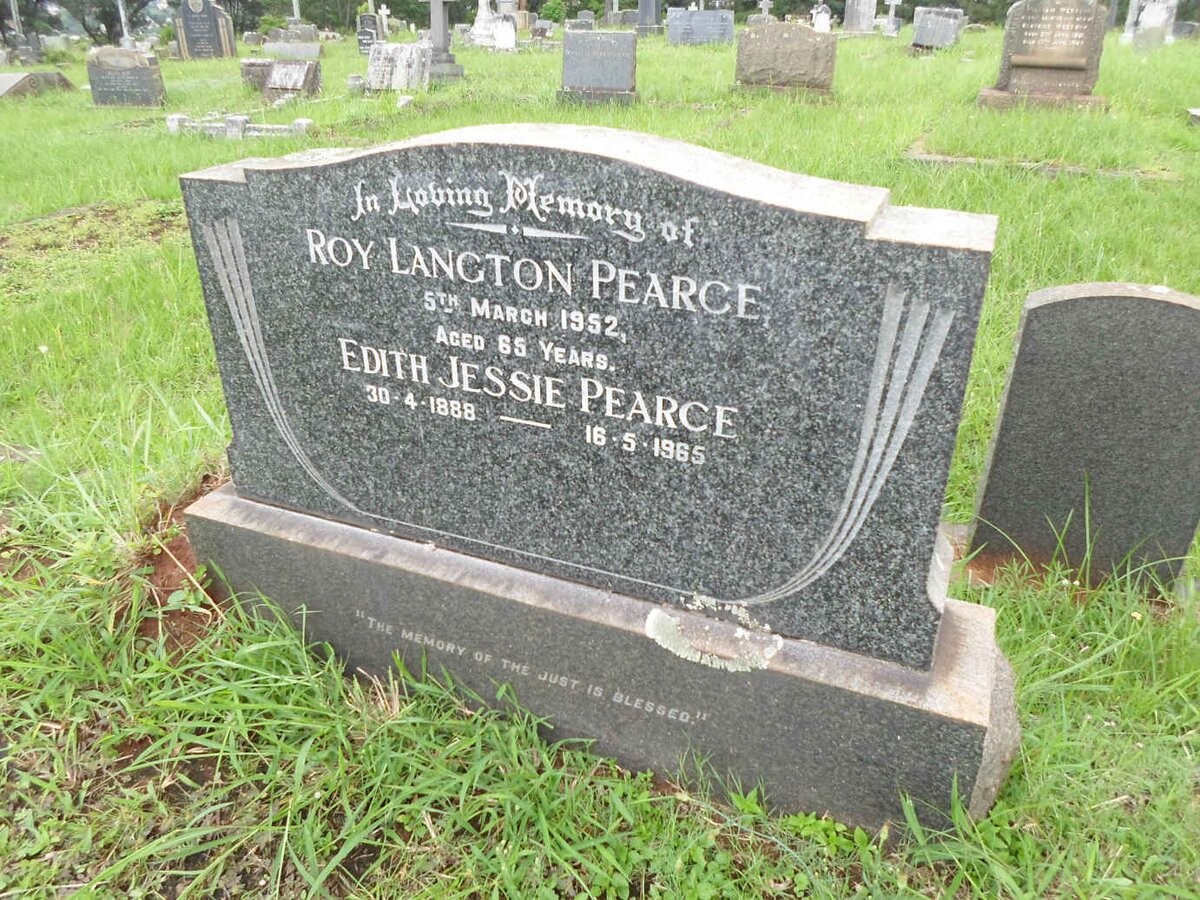 PEARCE Roy Langton -1952 &amp; Edith Jessie 1888-1965