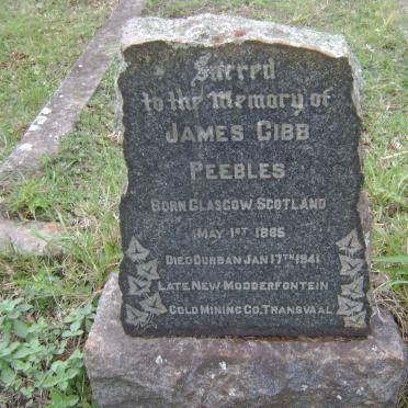 PEEBLES James Gibb 1865-1941