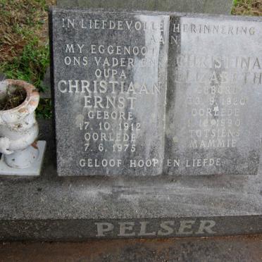 PELSER Christiaan Ernst 1912-1975 &amp; Christina Elizabeth 1920-1990