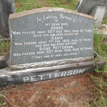 PETTERSON Agnes -1941 :: PETTERSON Karin -1952 :: PETTERSON Signe -1958