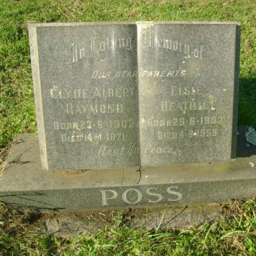 POSS Clyde Albert Raymond 1902-1971 &amp; Elsie Beatrice 1902-1959