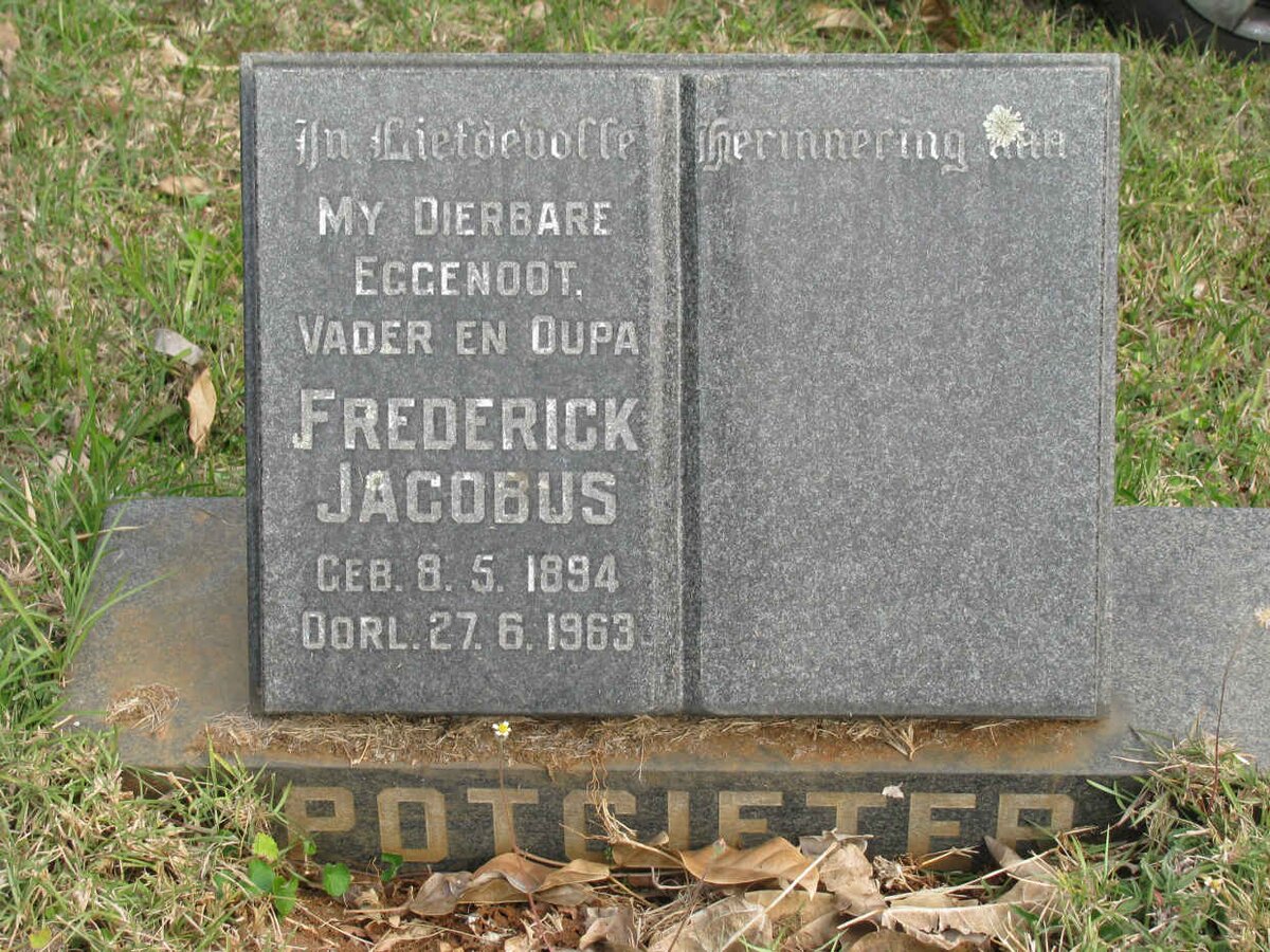 POTGIETER Frederick Jacobus 1894-1963