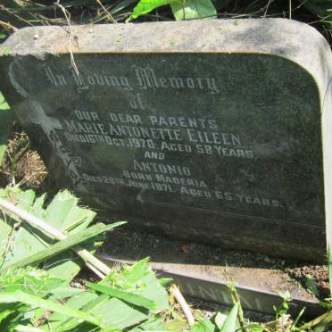 QUINTAL Antonio, de -1971 &amp; Marie Antonette Eileen -1970.