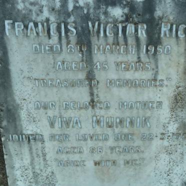 RICH Francis Victor -1950 :: MUNNIK Viva -1960