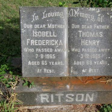 RITSON Thomas Henry -1965 &amp; Isobell Fredericka -1965
