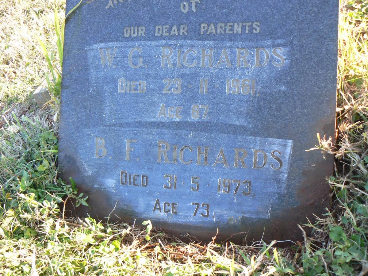 RICHARDS W.G. -1961 &amp; B.F. -1973