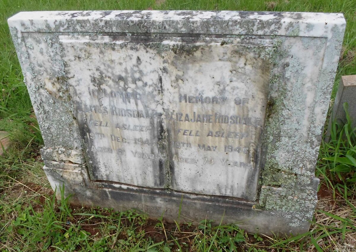 RIDSDALE James -1943 &amp; Eliza Jane -1946