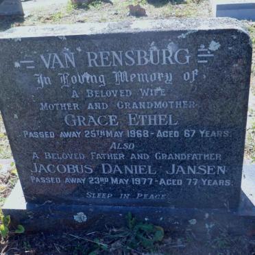 RENSBURG Jacobus Daniel Jansen, van -1977 &amp; Grace Ethel -1968