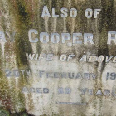 RENNIE Thomas -1934 &amp; Mary Cooper -1942 