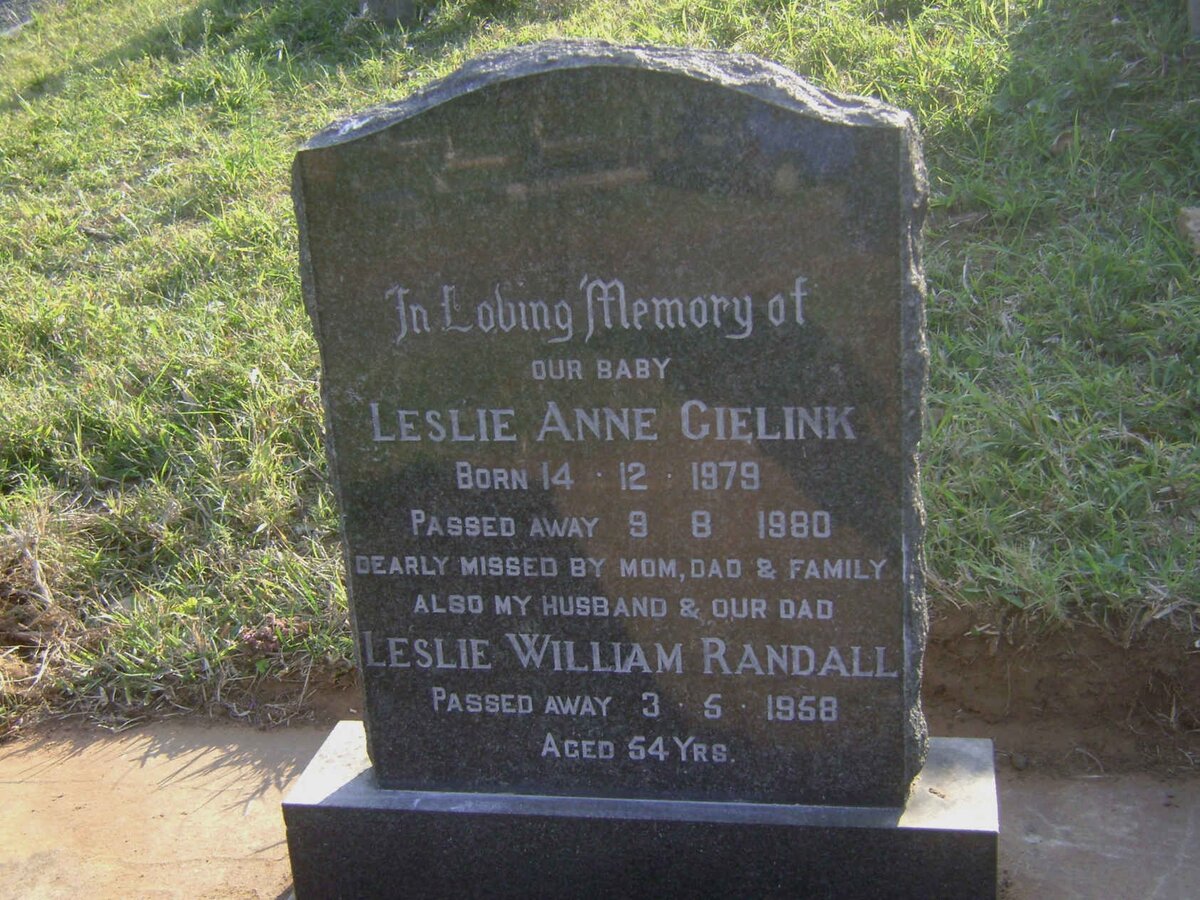 RANDALL Leslie William -1958 :: GIELINK Leslie Anne 1979-1980
