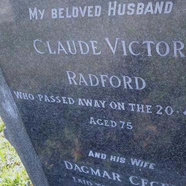 RADFORD Claude Victor -1966 &amp; Dagmar Cecelia -1973 