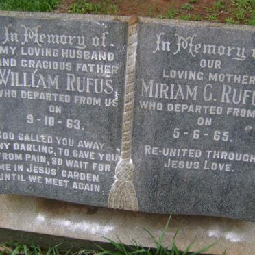 RUFUS William -1963 &amp; Miriam G. -1965