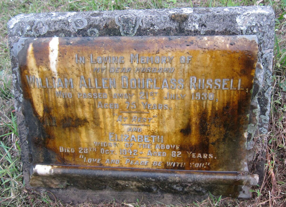 RUSSELL William Allen Douglas -1930 &amp; Elizabeth -1942