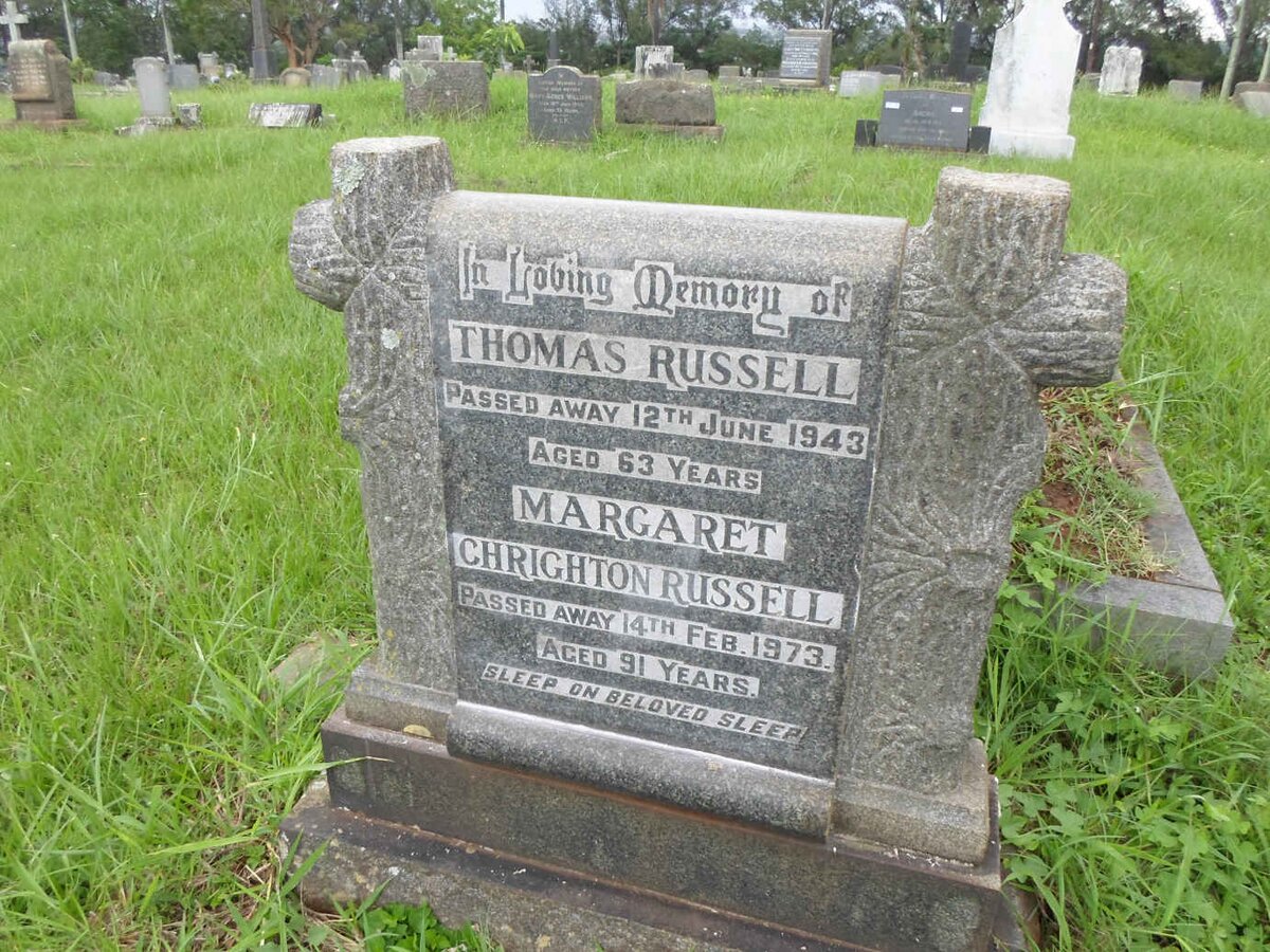 RUSSELL Thomas -1943 &amp; Margaret Chrighton -1973