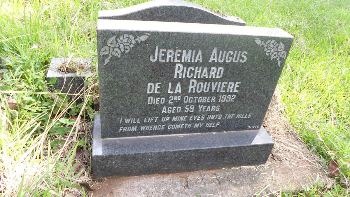 ROUVIERE Jeremia Augus Richard, de la -1992