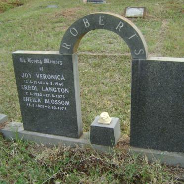 ROBERTS Errol Langton 1920-1973 :: ROBERTS Sheila Blossom 1923-1973 :: ROBERTS Joy Veronica 1945-1946