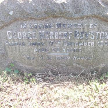 ROYSTON George Herbert -1935