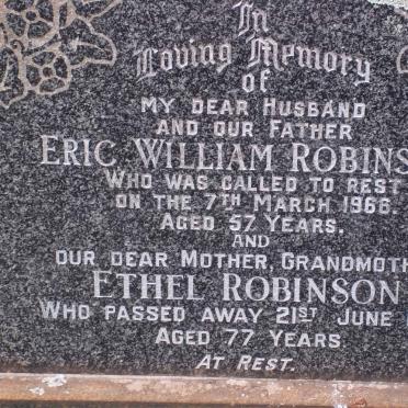 ROBINSON Eric William -1966 &amp; Ethel -1987