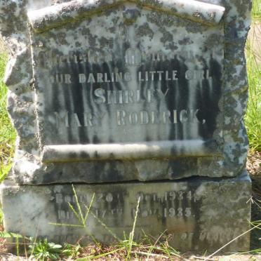 RODERICK Shirley Mary 1934-1935