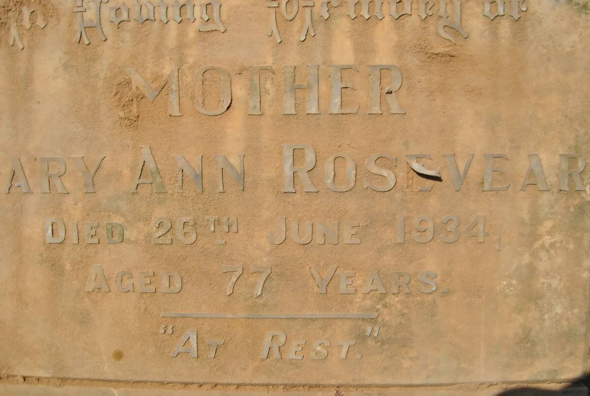 ROSEVEAR Phillip James -1952 &amp; Mary Ann -1934