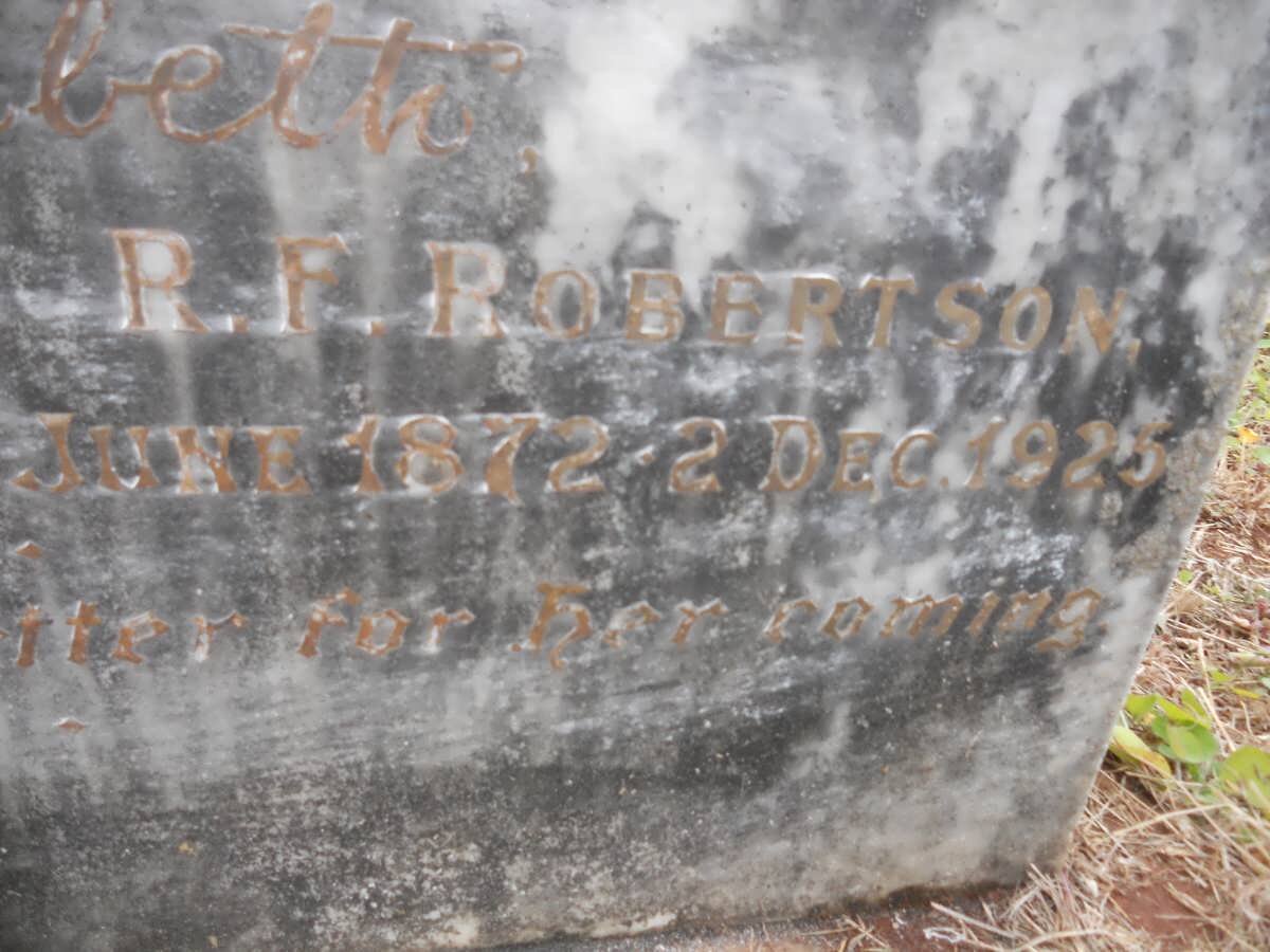 ROBERTSON Elizabeth 1872-1925