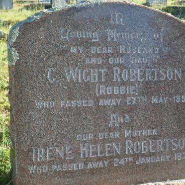 ROBERTSON C. Wight -1951 &amp; Irene Helen -1974