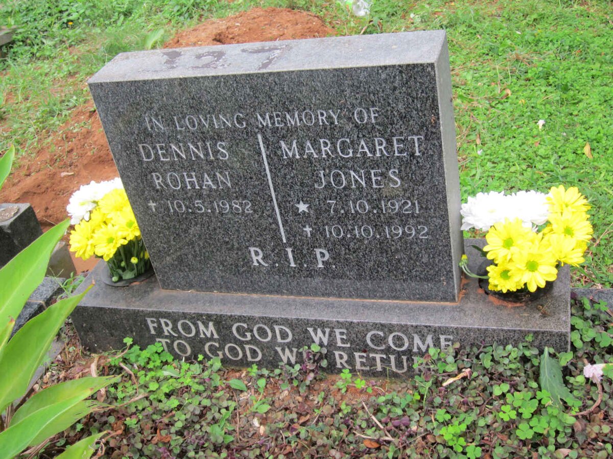 ROHAN Dennis -1982 &amp; Margaret JONES 1921-1992