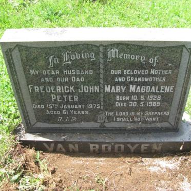ROOYEN Frederick John Peter, van -1975 &amp; Mary Magdalene 1928-1989