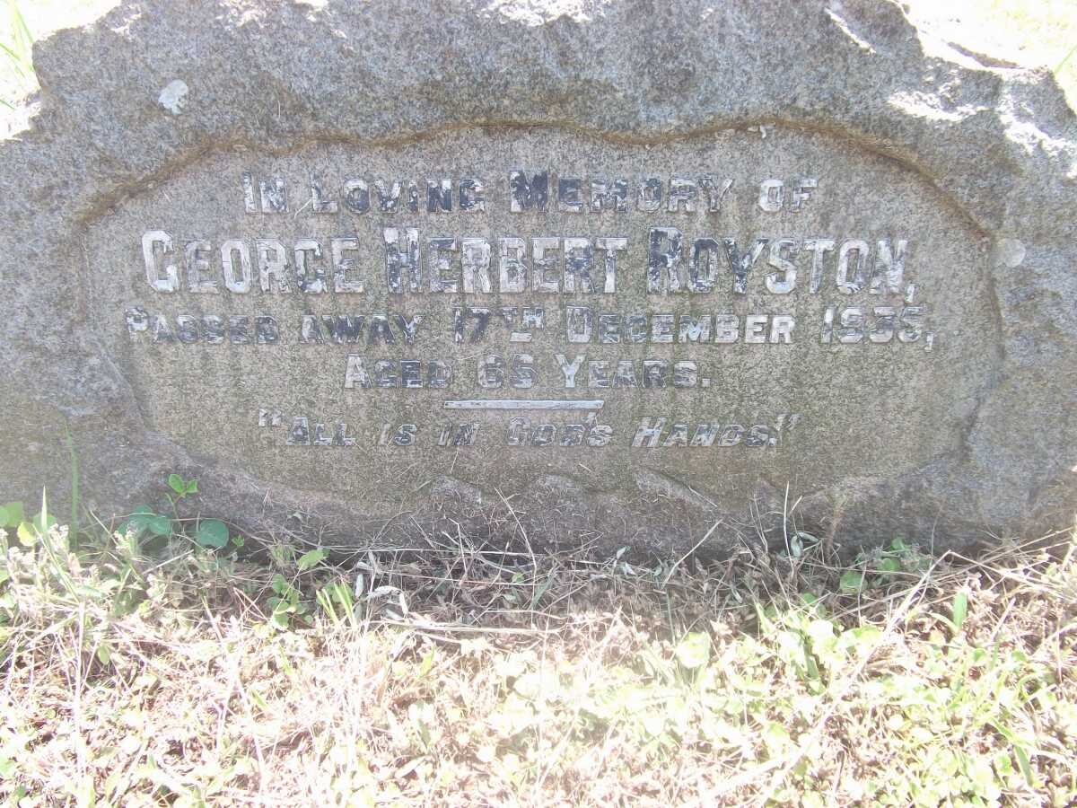 ROYSTON George Herbert -1935