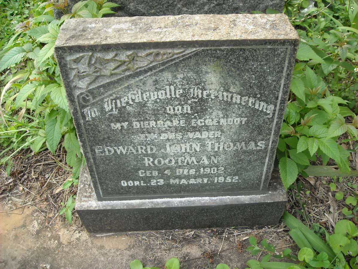 ROOTMAN Edward John Thomas 1902-1952