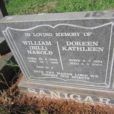 SANIGAR William Harold 1933-1998 &amp; Doreen Kathleen 1934-2000