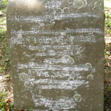 SAVAGE John Thomas -1939 &amp; Alice -1951