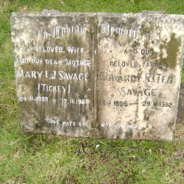 SAVAGE Edward F. R. 1899-1982 &amp; Mary I.J. 1899-1968