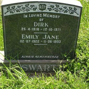 SWART Dirk 1916-1971 &amp; Emily Jane 1922-1993