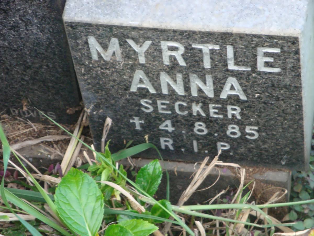 SECKER Myrtle Anna 1985