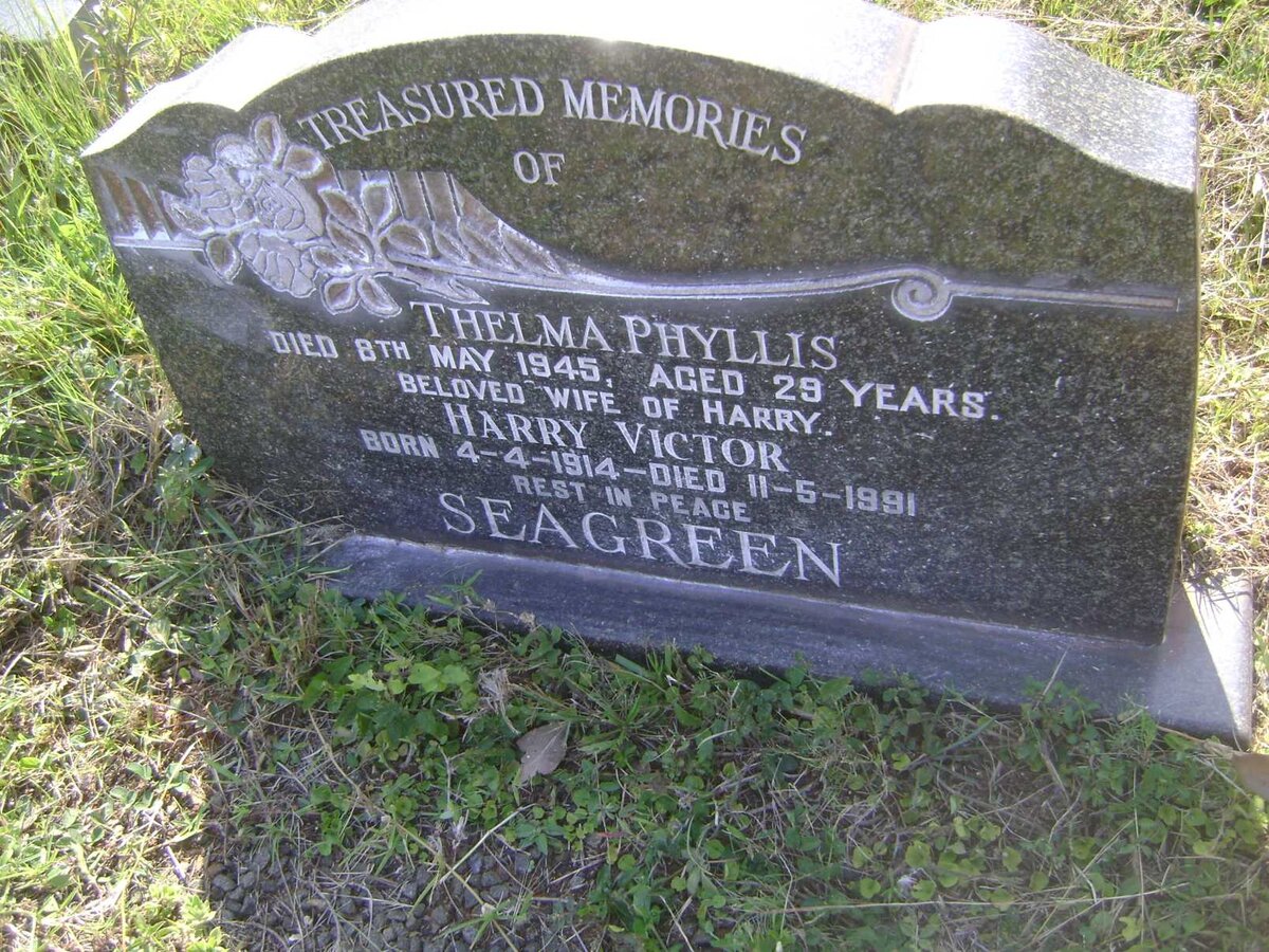 SEAGREEN Harry Victor 1914-1991 &amp; Thelma Phyllis -1945