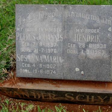 SCHYFF Petrus Johannes, van der 1897-1970 &amp; Susanna Maria 1902-1974 :: VAN DER SCHYFF Hendrik 1938-1963