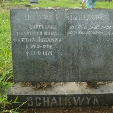 SCHALKWYK Martha Johanna 1895-1974