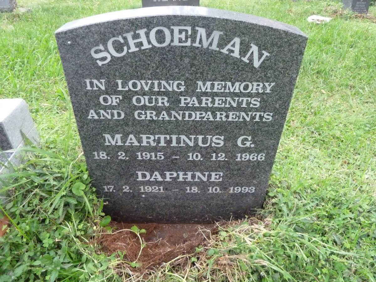 SCHOEMAN Martinus G. 1915-1966 &amp; Daphne 1921-1993